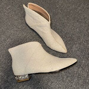 Elegant Cream Ankle Boots